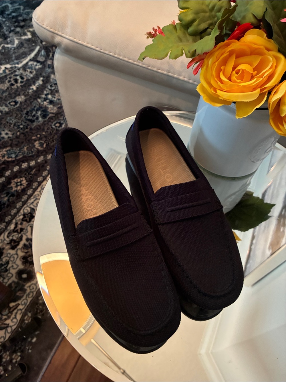 Rothy's Black Knit Penny Loafers